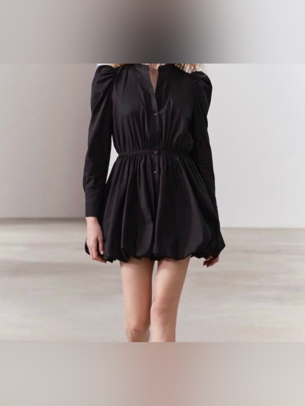 Zara Black MINI BALLOON DRESS